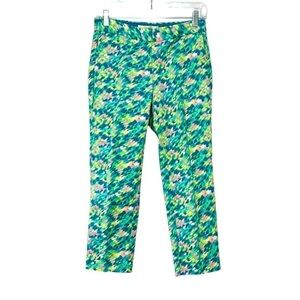 Boden Mallory 7/8 Cropped Ankle Pants Size 2 Petite Green Casual Stretch Spring